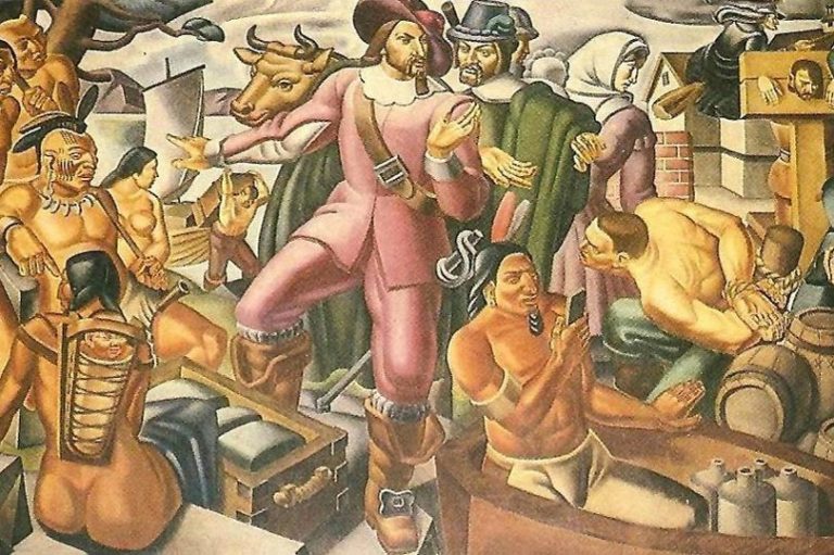 Călătoria în timp revine printr-o pictură murală senzaţională din 1937; Un indian pare a folosi un smartphone!