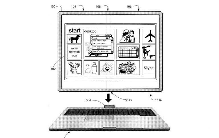Microsoft brevetează o tabletă pliabilă andocată într-o tastatură