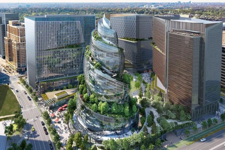 Noul sediu Amazon Helix arată ca un emoji „răhăţel” acoperit cu vegetaţie
