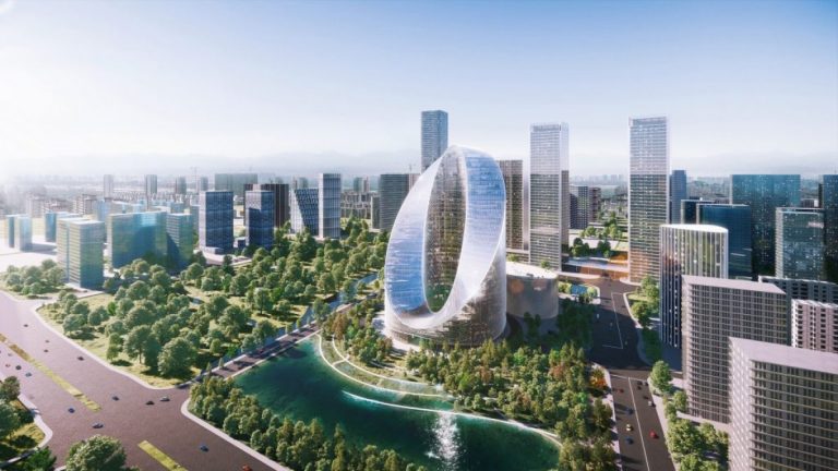 Acesta este ‘O-Tower’, noul centru R&D al companiei OPPO, cu un design ‘Infinity Loop’