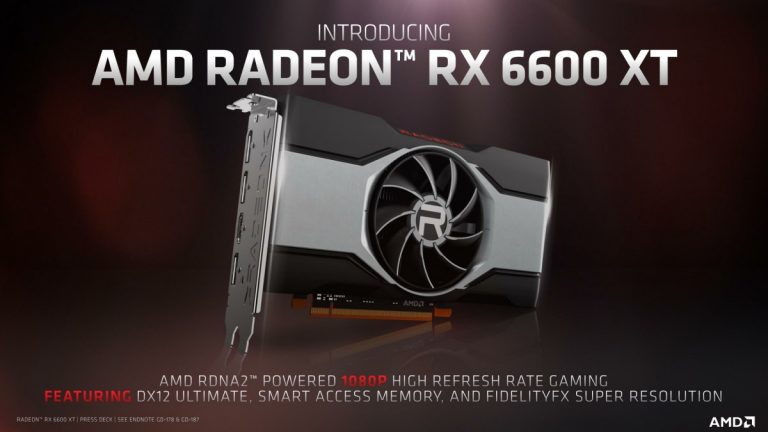 AMD anunţă placa grafică Radeon RX 6600 XT: rival pentru RTX 3060, cu 8 GB GDDR6